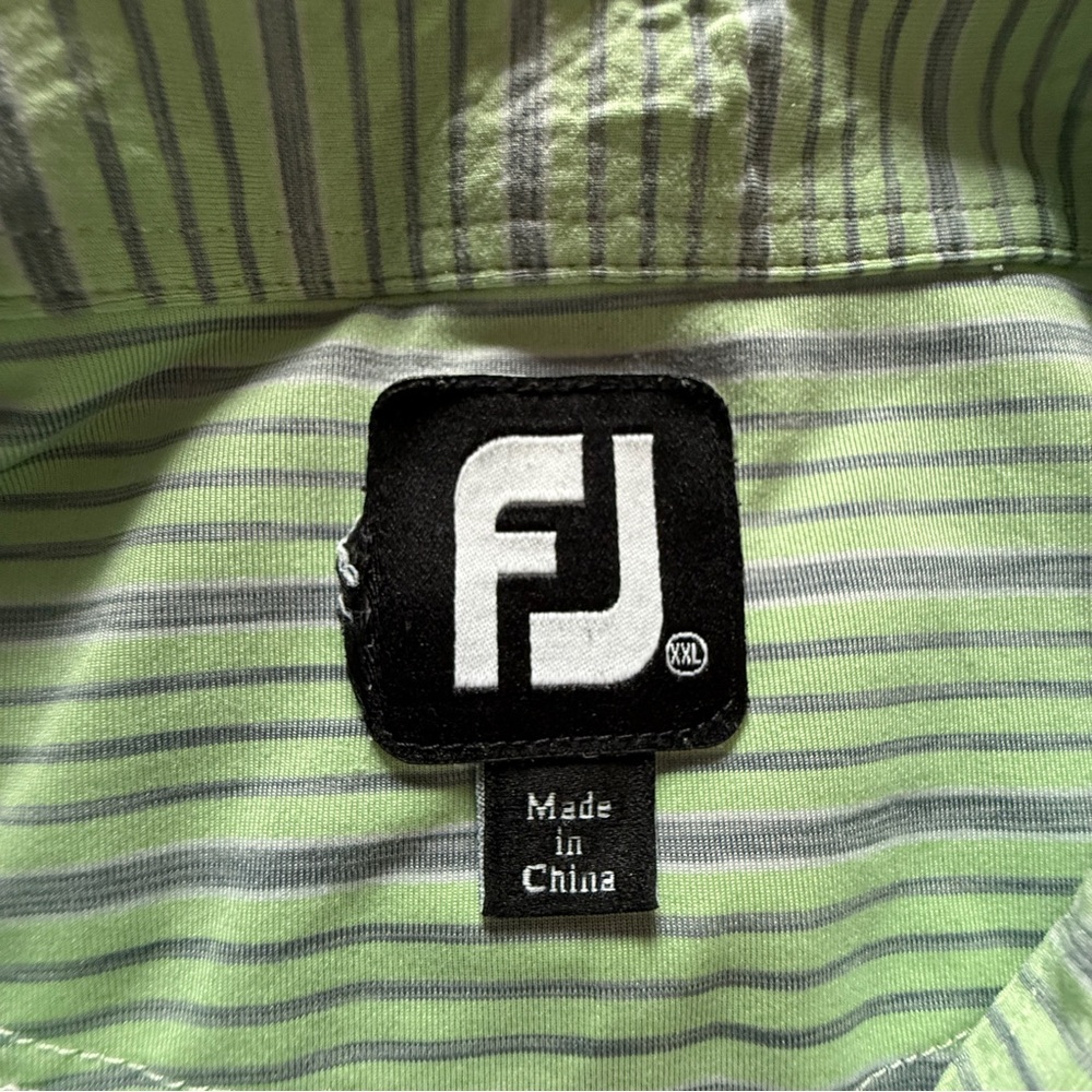 FootJoy Green and Purple Striped Performance Polo Shirt XXL - Picture 3 of 8